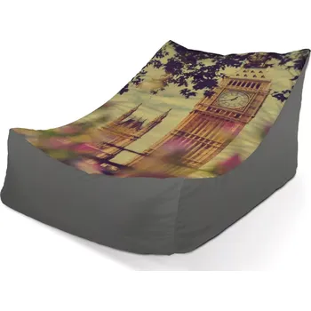 Sedací pytel Sedací vak Lounge Londýn Big Ben Flowers - Sablio - 80 x 95 x 50 cm