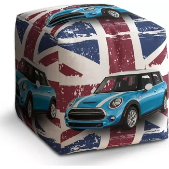 Taburet Sablio Taburet Cube Mini sedan Britská vlajka: 40x40x40 cm