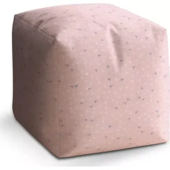 Taburet Sablio Taburet Kostka Barevné křížky: 40x40x40 cm - Sablio