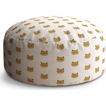 Taburet Sablio Kulatý taburet Circle Medvídci na bílé: 38x48 cm - Sablio