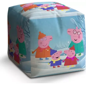 Taburet Sablio Taburet Kostka Prasátko Pepina Rodina: 40x40x40 cm - Sablio