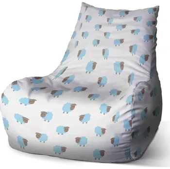 Sedací pytel Sedací vak Bean Modré ovce - Sablio - 60 x 70 x 70 cm
