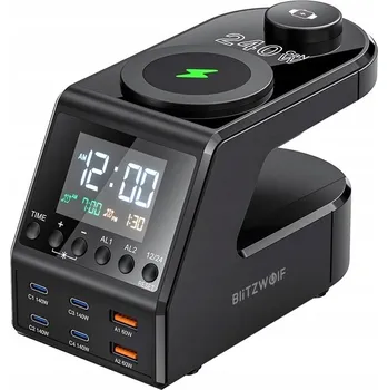 Budík Budík s nabíječkou Blitzwolf BW-FW10 2xUSB-A, 4xUSB-C, 240W