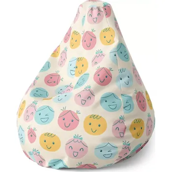 Sedací pytel Sedací vak Pear Smajlíci - Sablio - 70 x 95 x 15 cm