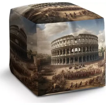 Taburet Sablio Taburet Kostka Řím Koloseum Legie: 40x40x40 cm - Sablio