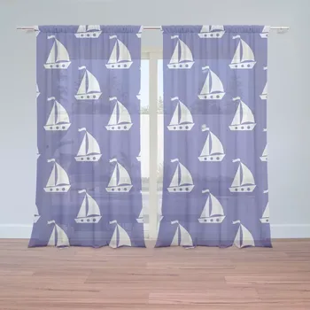 Záclona Sablio Záclony Bílé lodě: 2 ks - 150x250 cm - Sablio