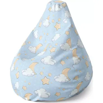 Sedací pytel Sedací vak Pear Měsíčky, hvězdičky a mráčky - Sablio - 70 x 95 x 15 cm