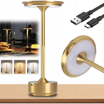 Lampička Lampa Biurkowa LED 2700-6500K Jasná hliníková, dotyková, stolní