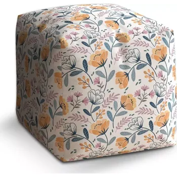 Taburet Sablio Taburet Cube Rozkvetlá zahrada: 40x40x40 cm
