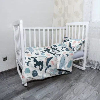 Povlečení Sablio Mikroplyšové povlečení do dětské postýlky Dětský mořský svět - 100x135 / 40x60