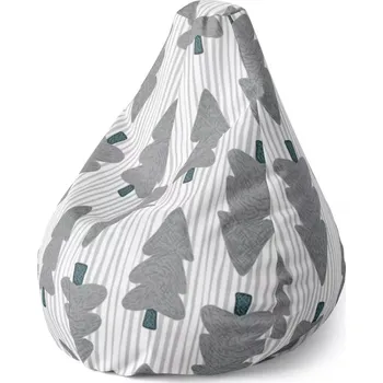 Sedací pytel Sedací vak Pear Šedé stromky - Sablio - 70 x 95 x 15 cm