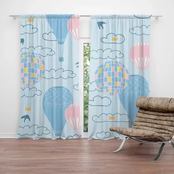 Závěs Sablio Závěsy Horkovzdušné barevné balóny: 2 ks - 140x250 cm - Sablio