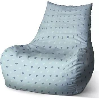 Sedací pytel Sedací vak Bean Srdce na modré - Sablio - 60 x 70 x 70 cm