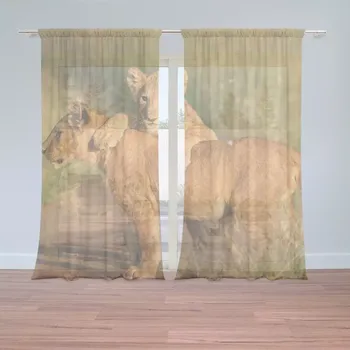 Záclona Sablio Záclony Lvíčata: 2 ks - 150x250 cm - Sablio