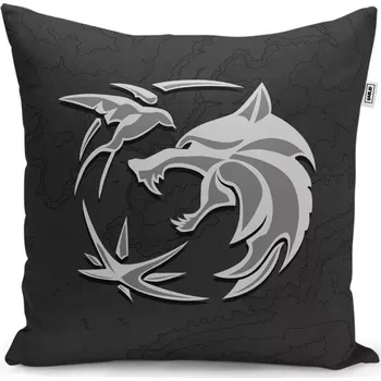 Dekorativní polštářek Dekorační polštář Zaklínač Černá mapa - Sablio - 40x40 cm