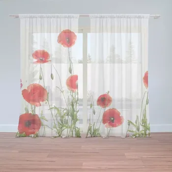 Záclona Sablio Záclony Vlčí máky: 2 ks - 150x250 cm - Sablio