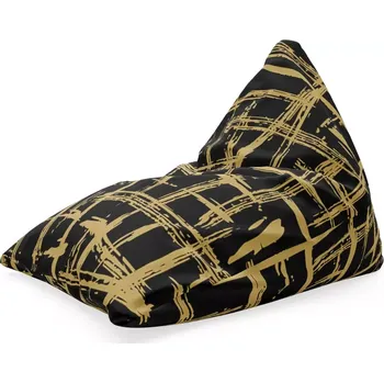 Sedací pytel Sablio Sedací vak Triangl Zlaté malování: 120 x 100 x 100 cm - Sablio