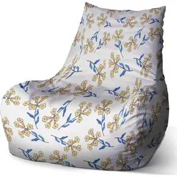 Sedací pytel Sedací vak Bean Žluté kvítí - Sablio - 60 x 70 x 70 cm