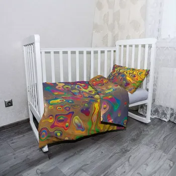 Povlečení Sablio Mikroplyšové povlečení do dětské postýlky Barevné skvrny - 100x135 / 40x60