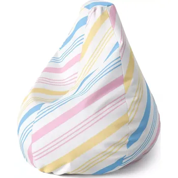 Sedací pytel Sedací vak Pear Tříbarevné pruhy - Sablio - 70 x 95 x 15 cm