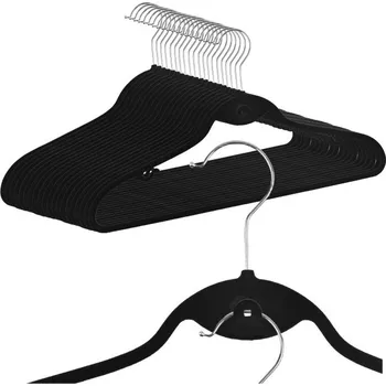 Věšák Věšáky na oblečení ROXI černé 20 ks