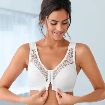 Podprsenka Podprsenka se zapínáním vpředu, bez kostic bílá 100E