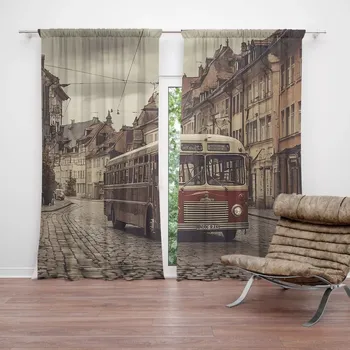 Závěs Sablio Závěsy Historický autobus: 2ks 140x250cm