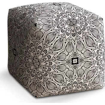 Taburet Sablio Taburet Kostka Bílé mehendi: 40x40x40 cm - Sablio