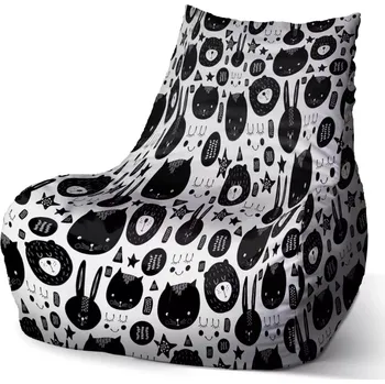 Sedací pytel Sedací vak Bean Kočička a medvěd - Sablio - 100 x 90 x 45 cm