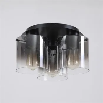 Searchlight 88911-3BK Stropní lustr SWEDEN BLACK kouřové sklo