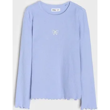 Dívčí oblečení Sinsay - Tričko z žebrovaného úpletu - světle modrá - 798AV-50X - 798AV-50X-110
