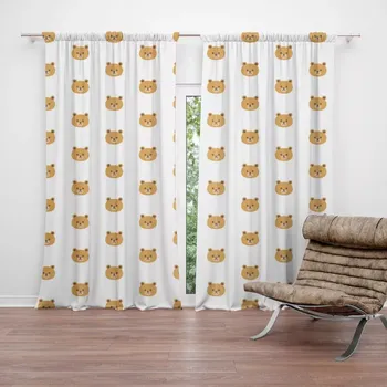 Závěs Sablio Závěsy Medvídci na bílé: 2 ks - 140x250 cm - Sablio