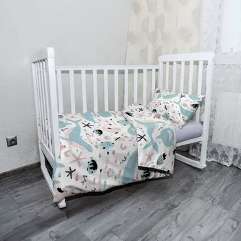 Povlečení Sablio Mikroplyšové povlečení do dětské postýlky Animovaný mořský svět - 100x135 / 40x60