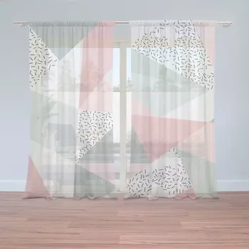 Záclona Sablio Záclony Obrazce v něžných barvách: 2 ks - 150x250 cm - Sablio