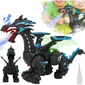 Figurka VELKÝ DINOSAURUS T-REX CHODÍ SVÍTÍ CHRLÍ PÁRU FIGURKA PRO DĚTI 24 CM