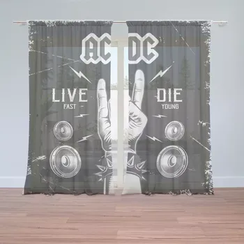 Záclona Sablio Záclony ACDC Live fast, die young: 2ks 150x250cm