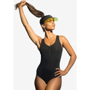 Dámské plavky DECATHLON Dámské plavky jednodílné Lio černé 36 ČERNÁ