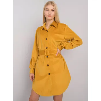 Dámské šaty Šaty DHJ SK 10333.12P tmavě žlutá jedna velikost