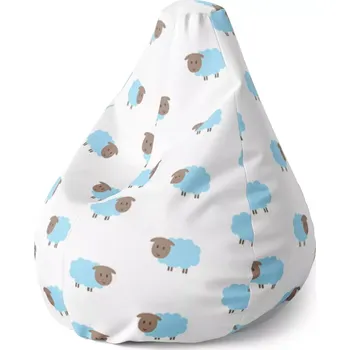 Sedací pytel Sedací vak Pear Modré ovce - Sablio - 70 x 95 x 15 cm