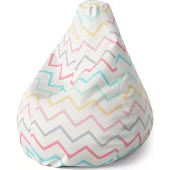 Sedací pytel Sedací vak Pear Šestibarevné klikyháky - Sablio - 70 x 95 x 15 cm