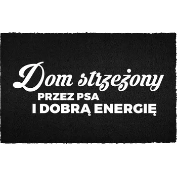 Rohožka Vstupní rohožka 40x60 cm černá kokosová - "Hlídáno psem" (s humorem)