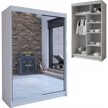 Šatní skříň SKŘÍŇ POSUVNÁ COSTA s 2 x zrcadlo 150 x 200 x 58 cm, prostorná ŠATNÍ SKŘÍŇ