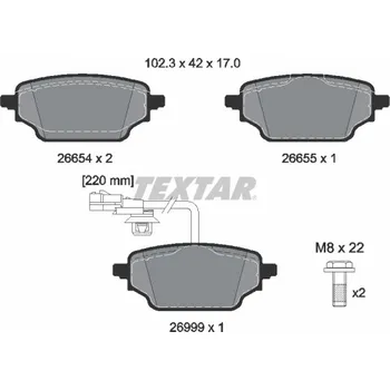 Brzdová destička Sada brzdových destiček, kotoučová brzda TEXTAR 2665402