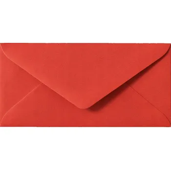 Obálka Mini obálky DL 16x8 cm Červené 10 kusů na poukazy, peníze, vzkazy