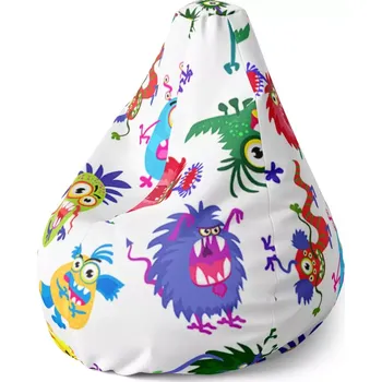 Sedací pytel Sedací vak Pear Barevné příšerky - Sablio - 140 x 100 x 25 cm