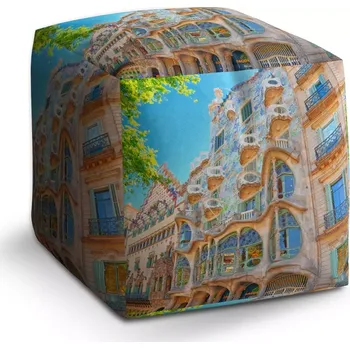 Taburet Sablio Taburet Kostka Barcelona Gaudi Casa Batllo 2: 40x40x40 cm - Sablio