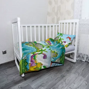 Povlečení Sablio Mikroplyšové povlečení do dětské postýlky Dinosauři 3 - 100x135 / 40x60