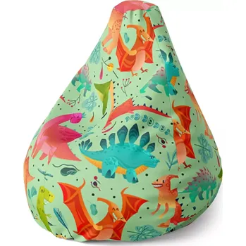 Sedací pytel Sedací vak Pear Dinosauři v trávě - Sablio - 70 x 95 x 15 cm