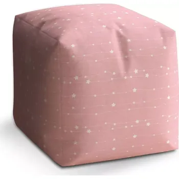 Taburet Sablio Taburet Kostka Hvězdy a tečky na provázku: 40x40x40 cm - Sablio