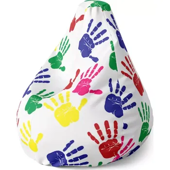 Sedací pytel Sedací vak Pear Barevné otisky - Sablio - 70 x 95 x 15 cm